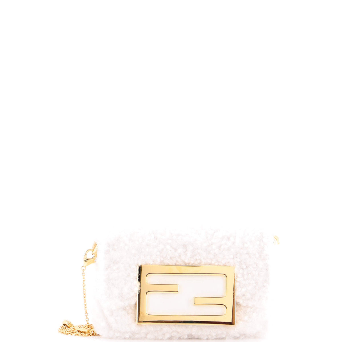 Chain Baguette Charm Bag Shearling Nano