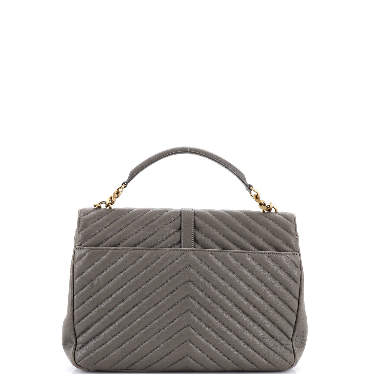 Classic Monogram College Bag Matelasse Chevron Leather Large