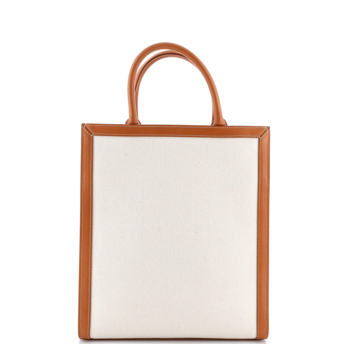 Vertical Cabas Tote Canvas with Leather Small
