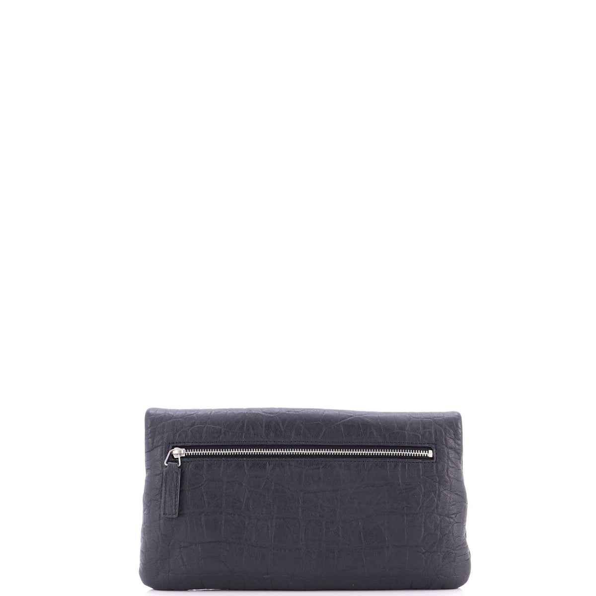 West Hollywood Fold Over Clutch Crocodile Embossed Leather