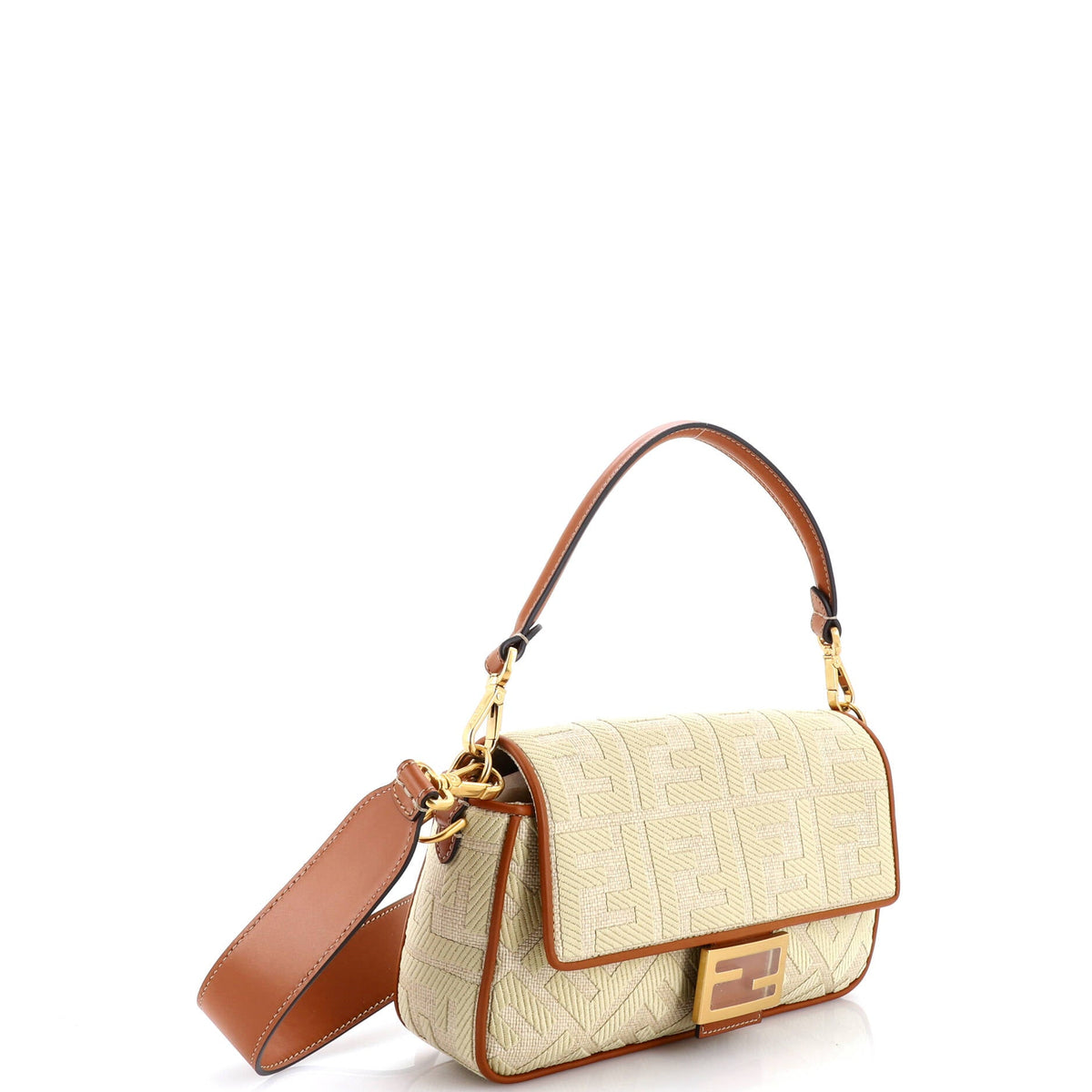 Baguette NM Bag Zucca Embroidered Raffia Medium