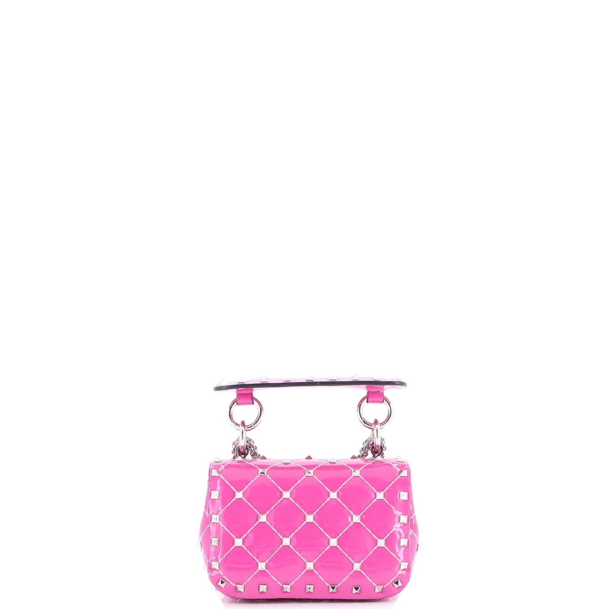 Rockstud Spike Flap Bag Quilted Patent Micro
