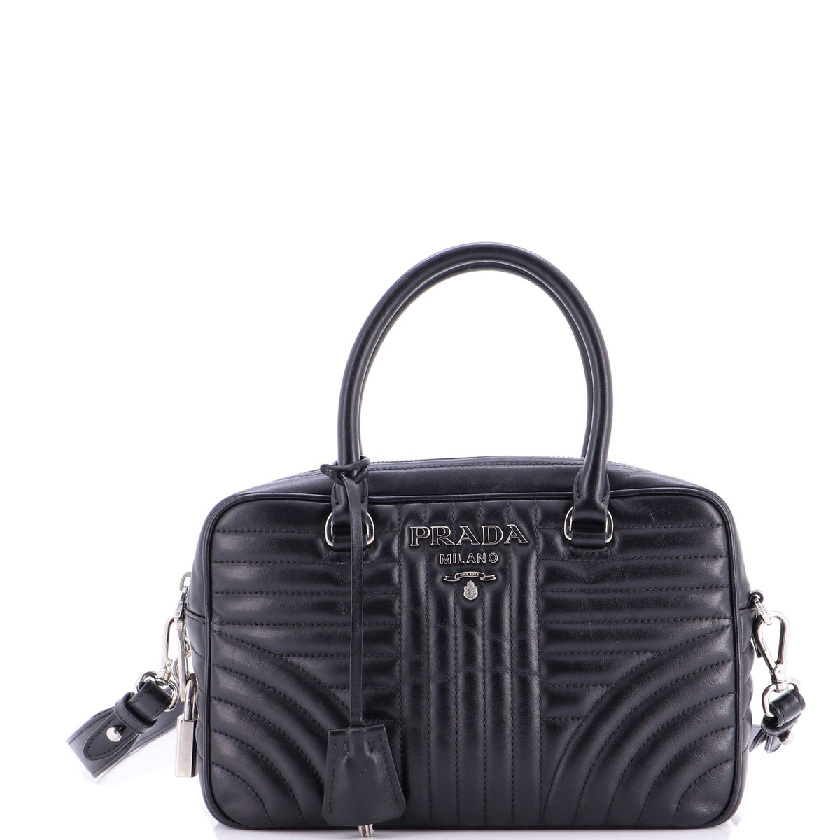 Bowling Bag Diagramme Quilted Leather Medium