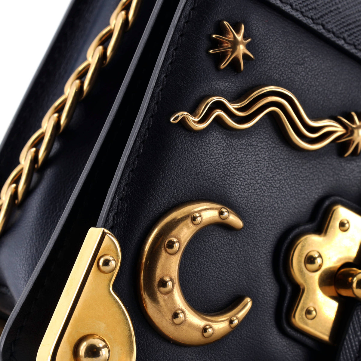 Cahier Crossbody Bag Embellished Leather Small