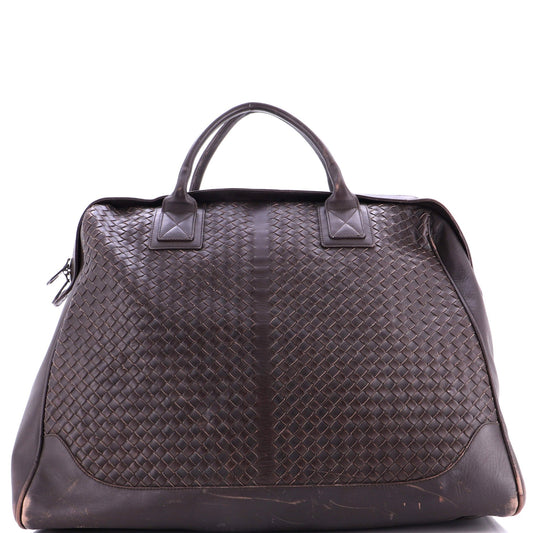 Convertible Zip Duffle Bag Intrecciato Leather Large
