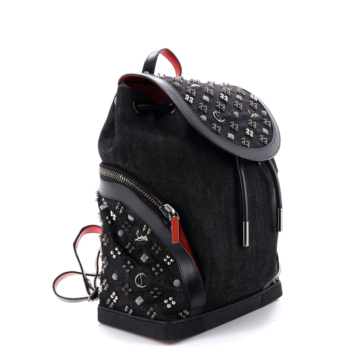 Explorafunk Backpack Studded Denim with Leather