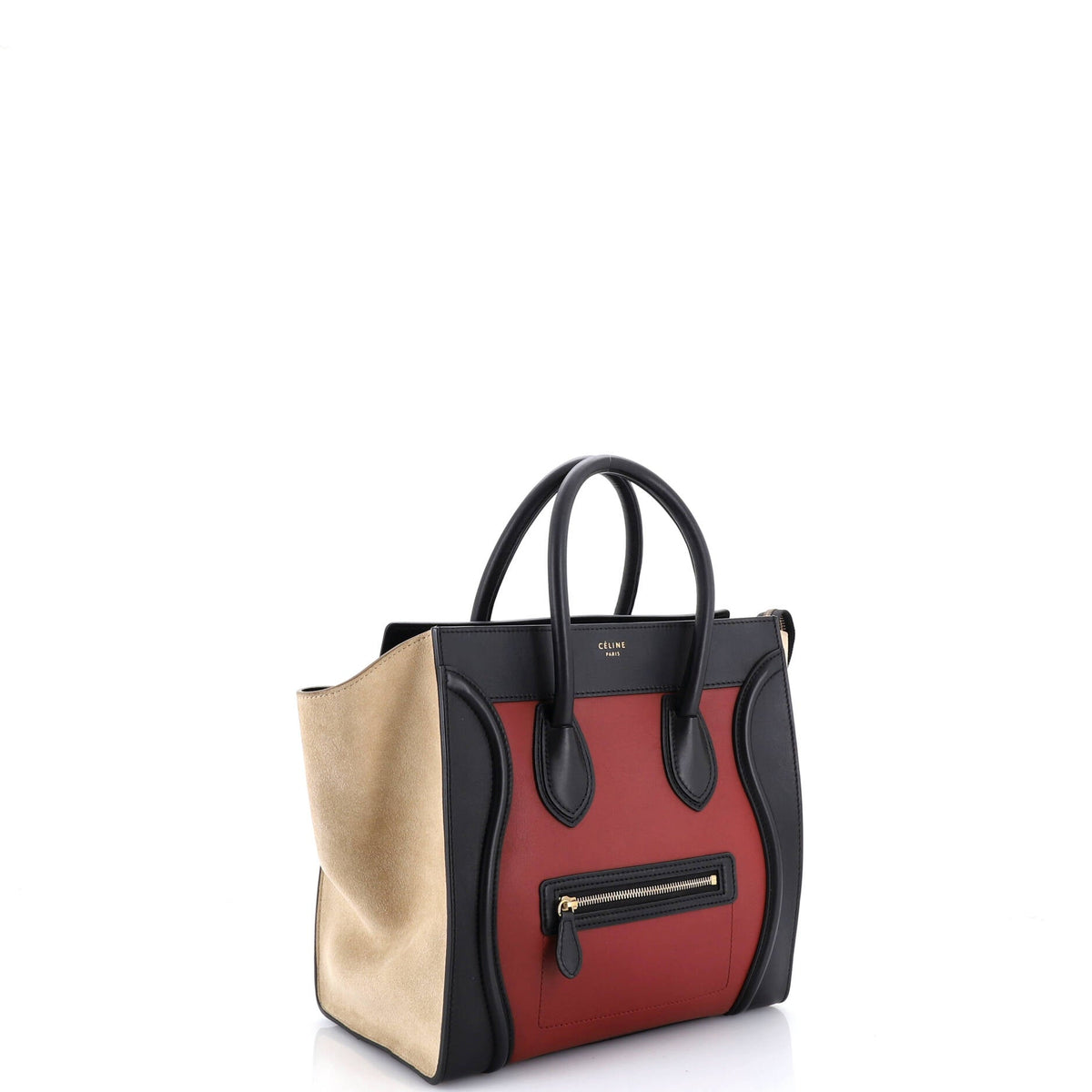Tricolor Luggage Bag Leather Mini