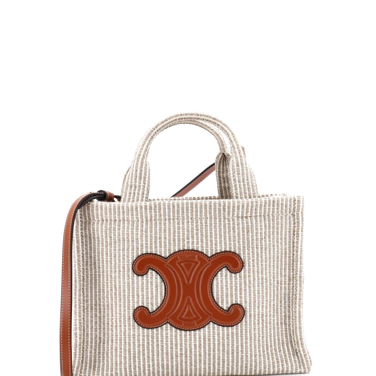 Cabas Thais Tote Triomphe Striped Textile Small