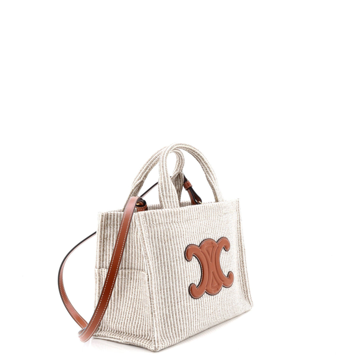 Cabas Thais Tote Triomphe Striped Textile Small