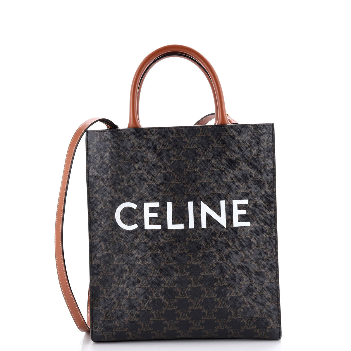 Vertical Cabas Tote Triomphe Coated Canvas Small
