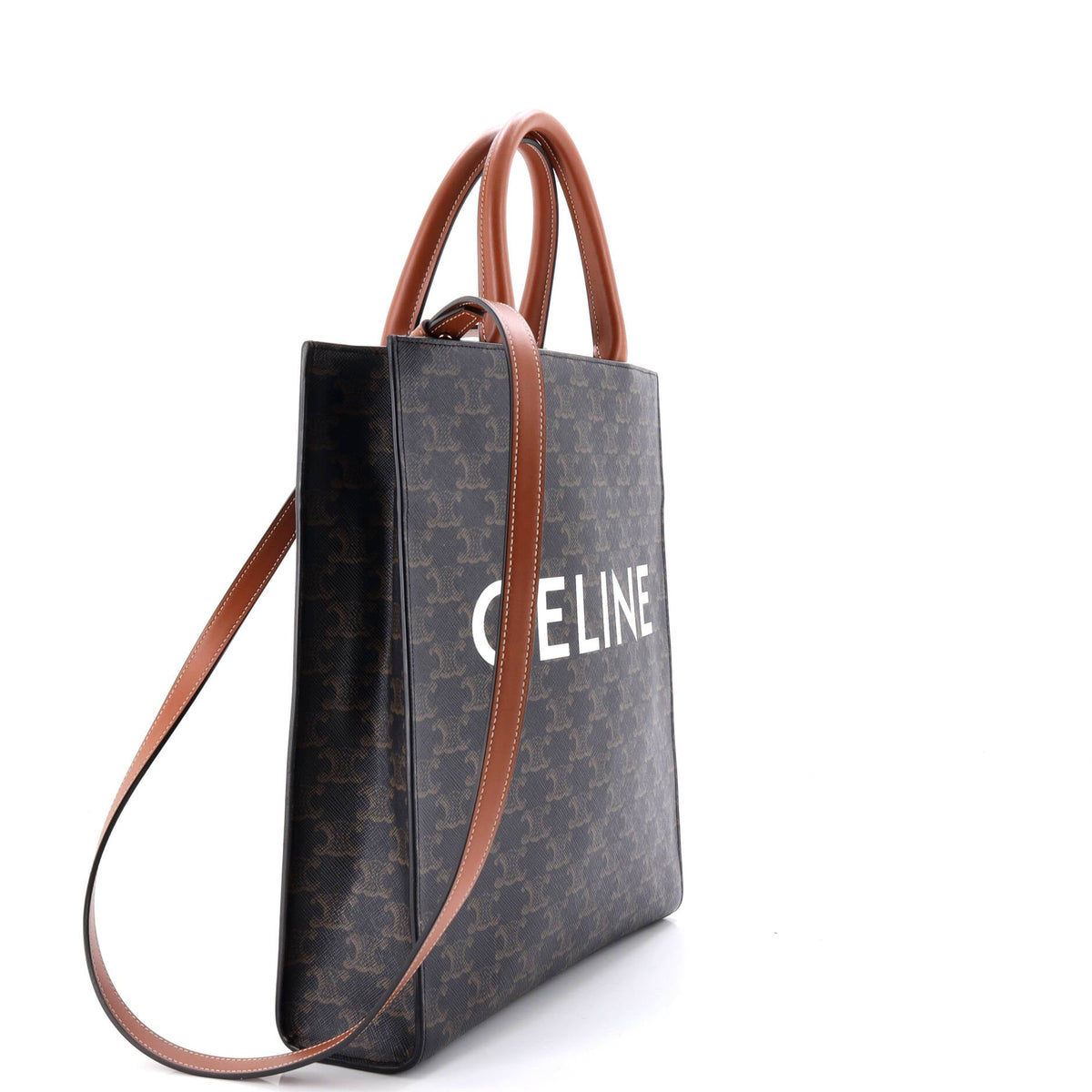 Vertical Cabas Tote Triomphe Coated Canvas Small