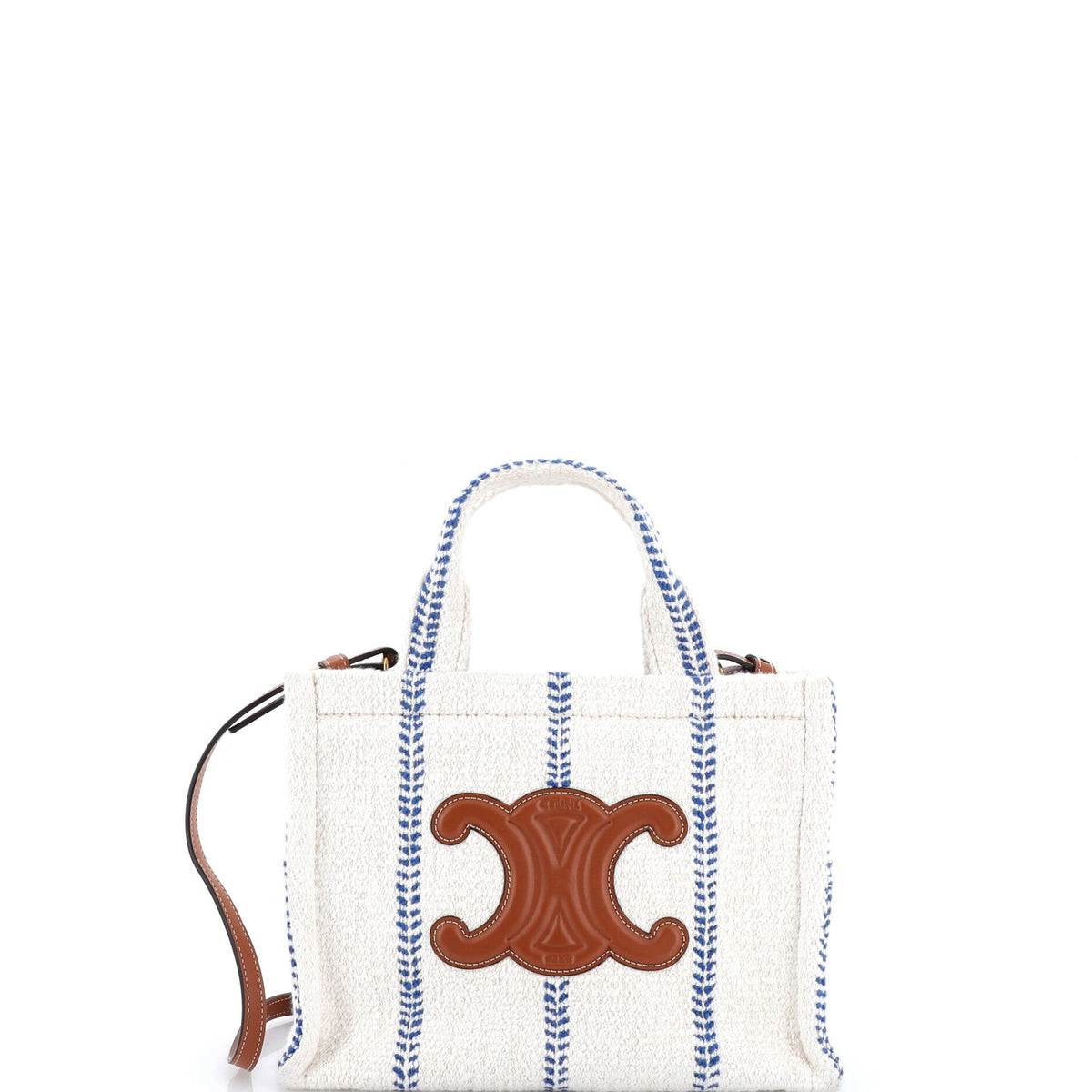 Cabas Thais Tote Triomphe Striped Textile Small