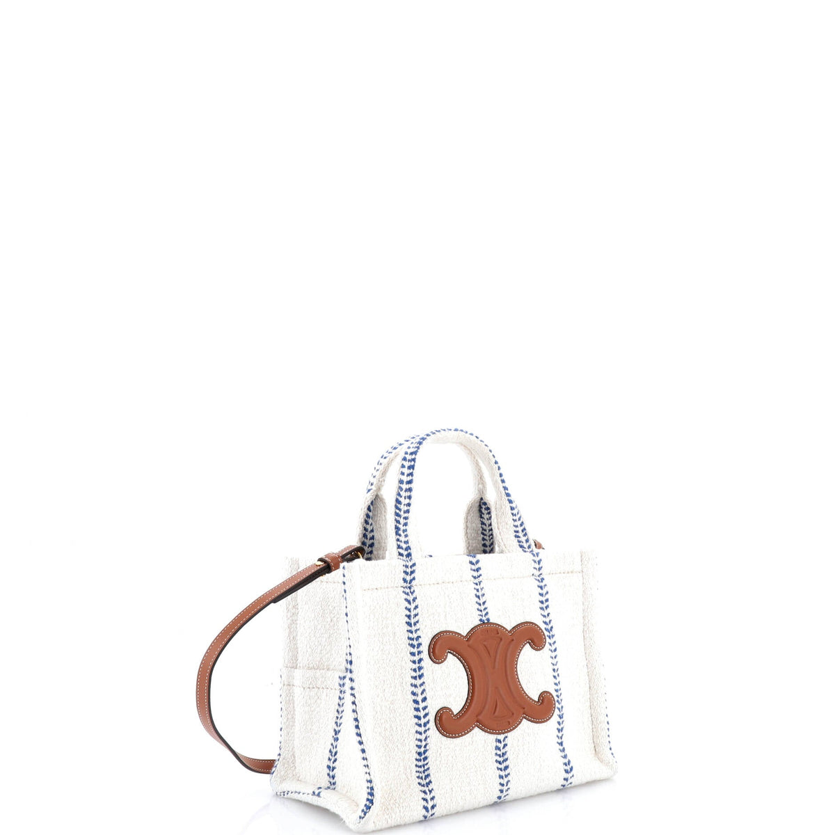 Cabas Thais Tote Triomphe Striped Textile Small