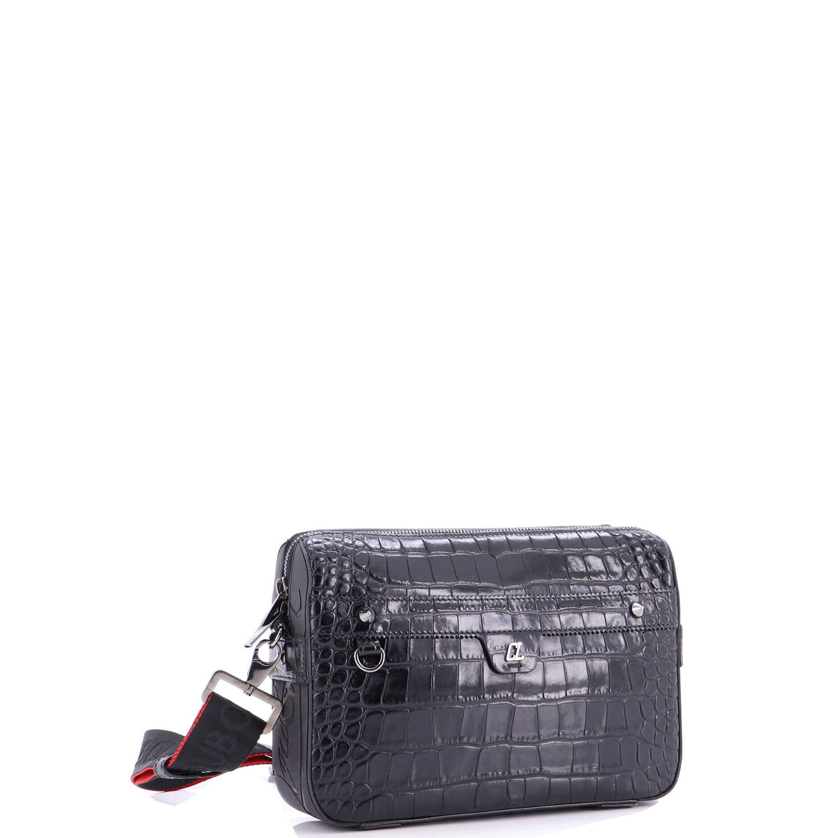 Ruisbuddy Messenger Bag Crocodile Embossed Leather Small