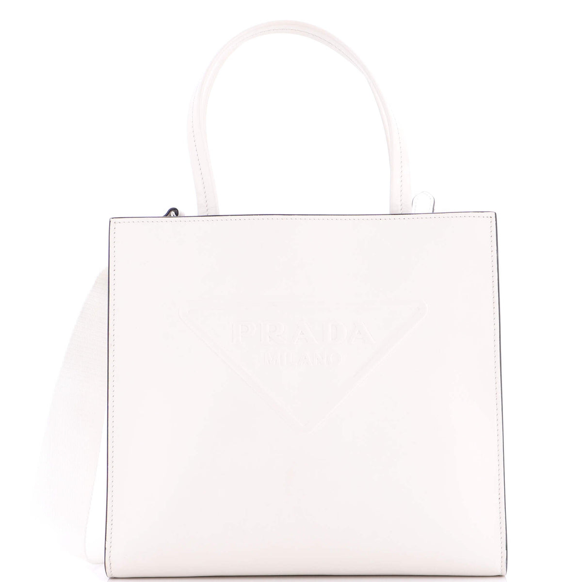 Logo Drill Tote Leather Small