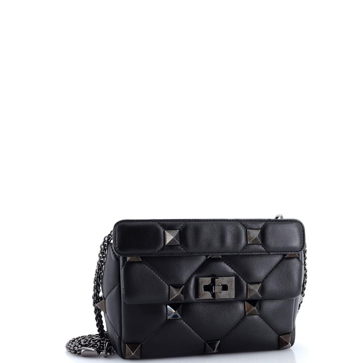 Roman Stud Flap Bag Quilted Leather Medium