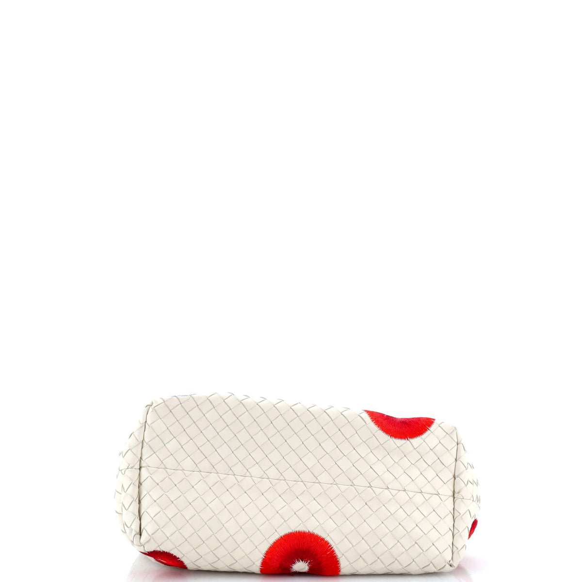 Chain Shoulder Bag Embroidered Intrecciato Leather Small