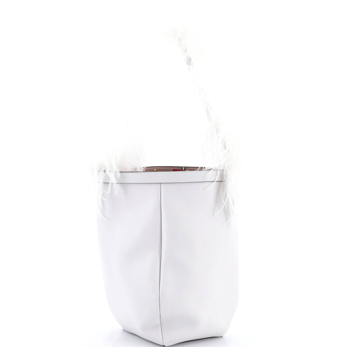 By Your Side Bucket Bag Leather with Feathers Medium