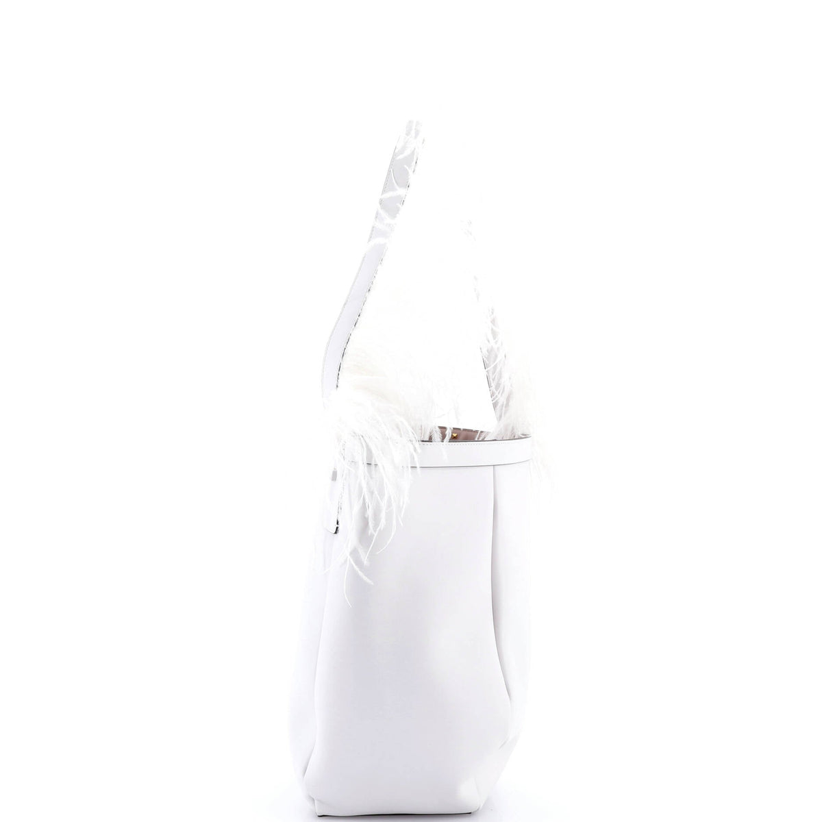 By Your Side Bucket Bag Leather with Feathers Medium