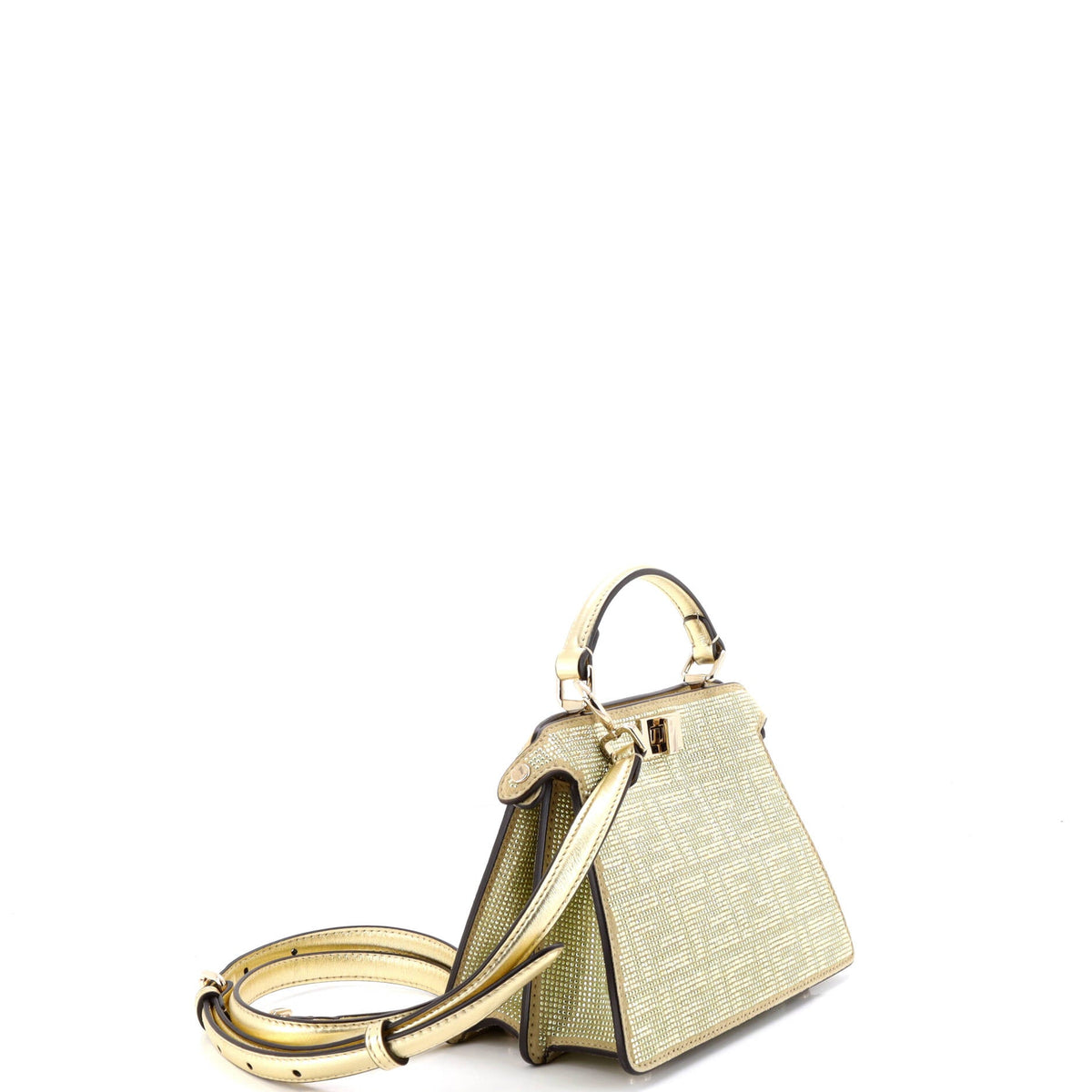 Peekaboo ISeeU Bag Zucca Crystal Embellished Suede Petite