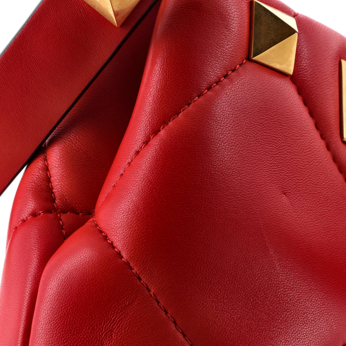 Roman Stud Top Handle Bag Quilted Leather Mini