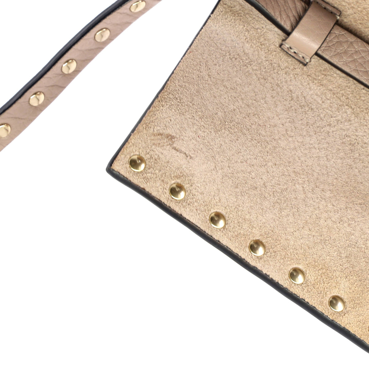 Rockstud Flip Lock Double Flap Crossbody Bag Leather Small