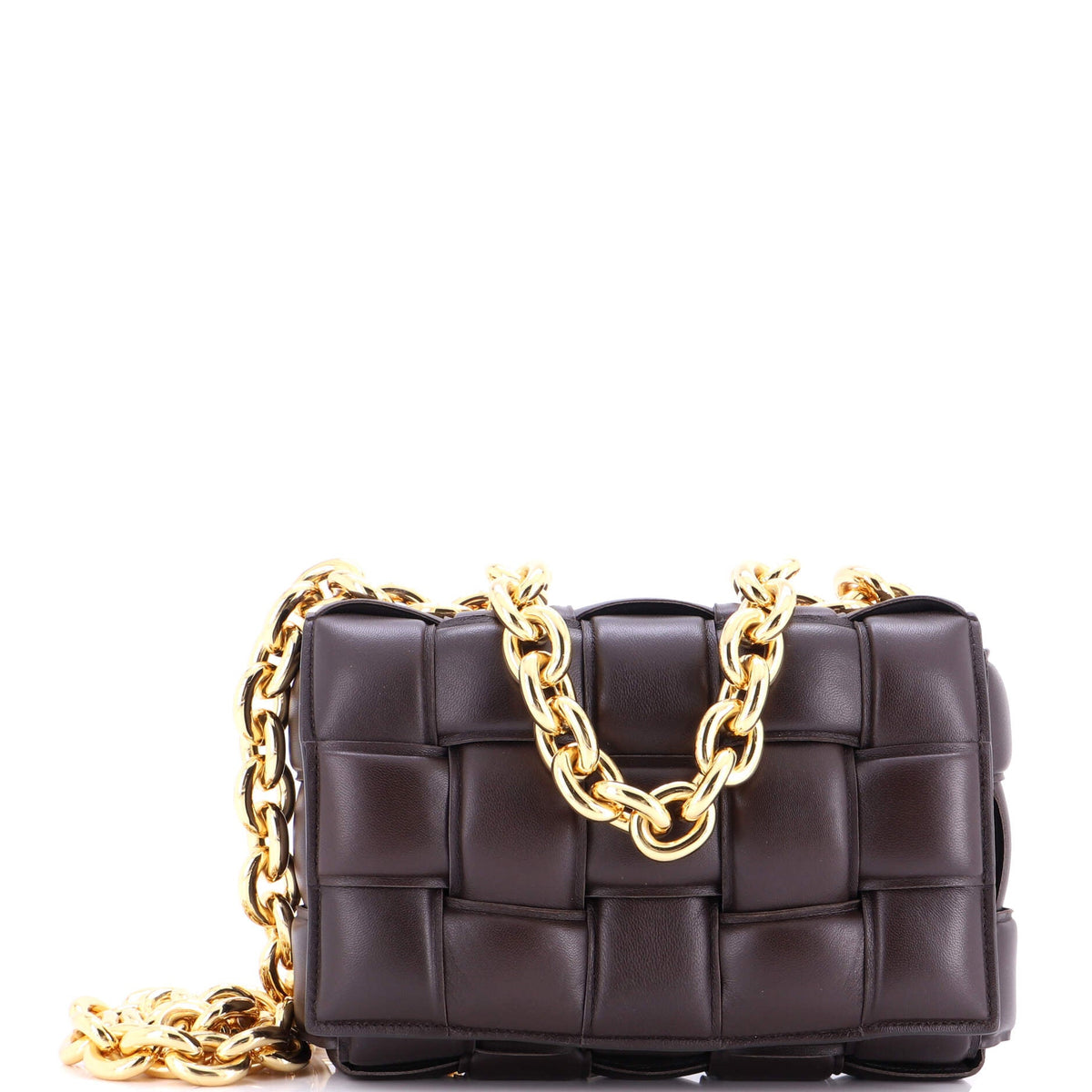 Cassette Chain Crossbody Bag Padded Maxi Intrecciato Leather