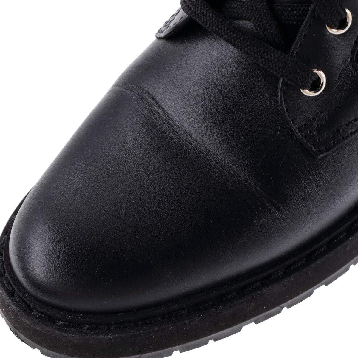 Women's Rockoko Combat Boots Leather with Knit Stretch Fabric and Zucca Trim