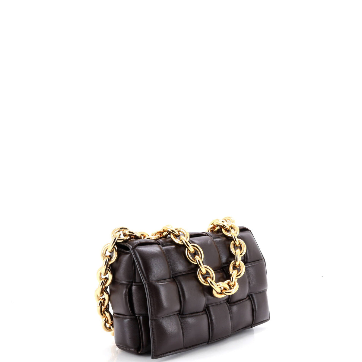 Cassette Chain Crossbody Bag Padded Maxi Intrecciato Leather