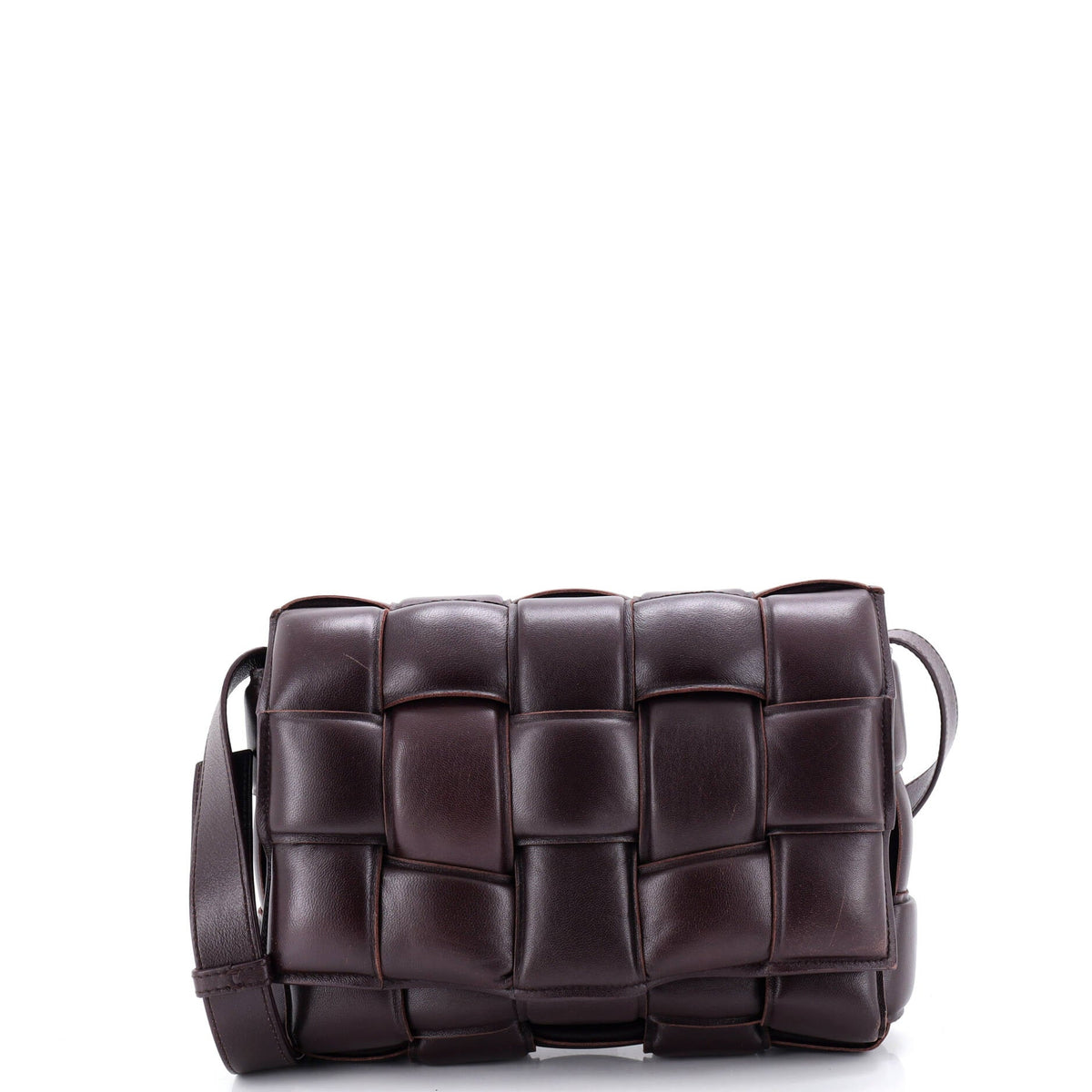 Cassette Crossbody Bag Padded Maxi Intrecciato Leather Small