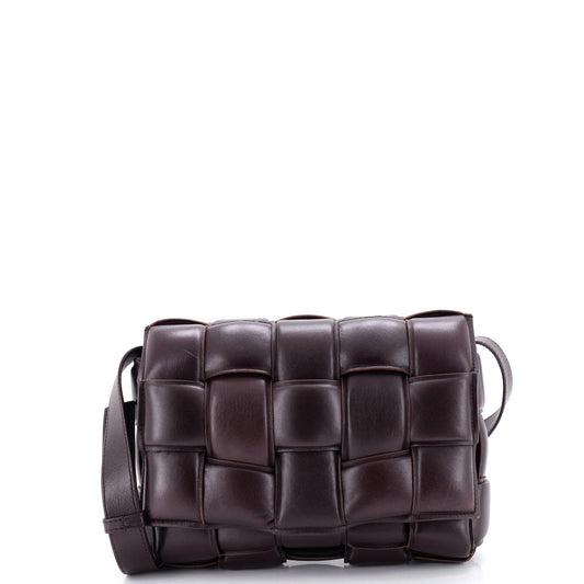 Cassette Crossbody Bag Padded Maxi Intrecciato Leather Small