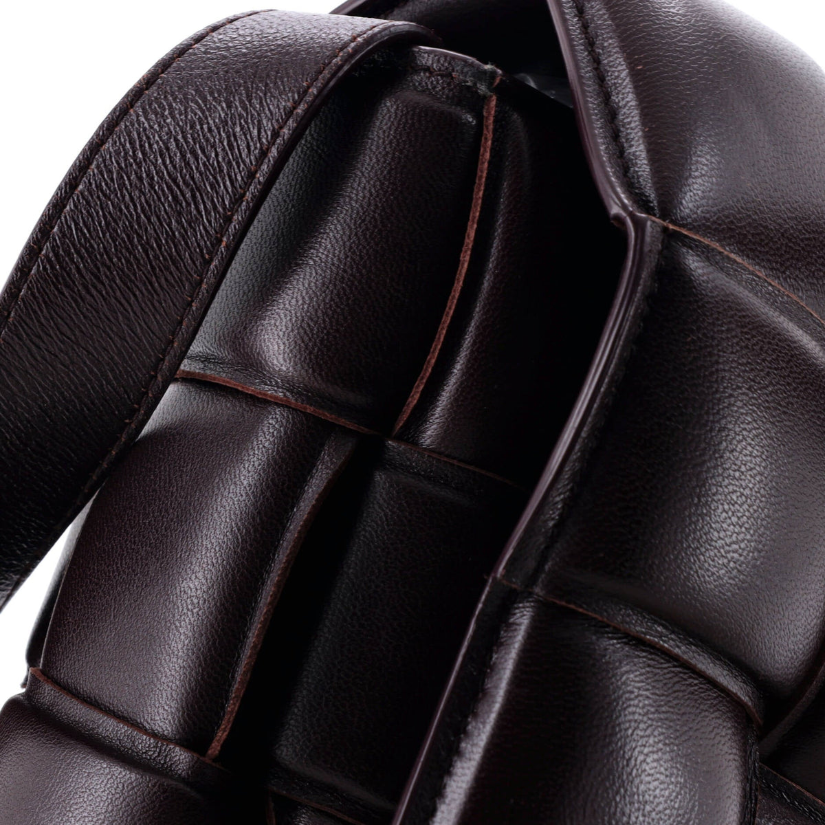 Cassette Crossbody Bag Padded Maxi Intrecciato Leather Small