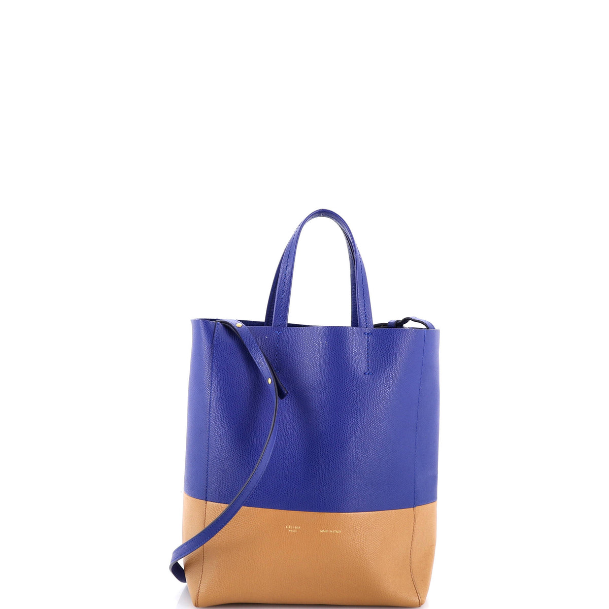 Vertical Bi-Cabas Tote Grained Calfskin Small
