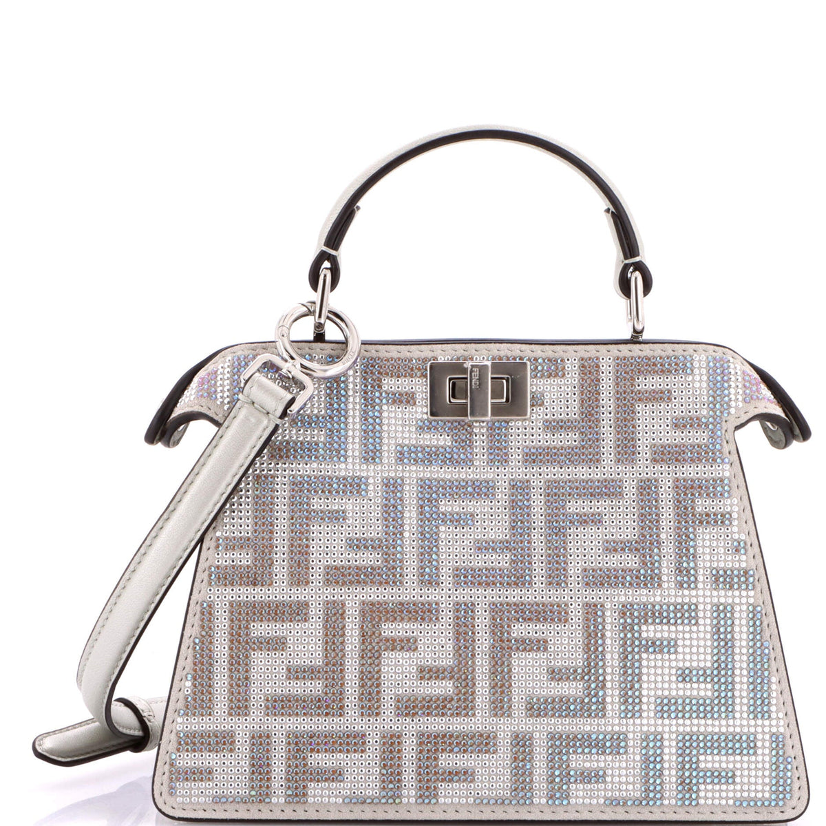Peekaboo ISeeU Bag Zucca Crystal Embellished Suede Petite