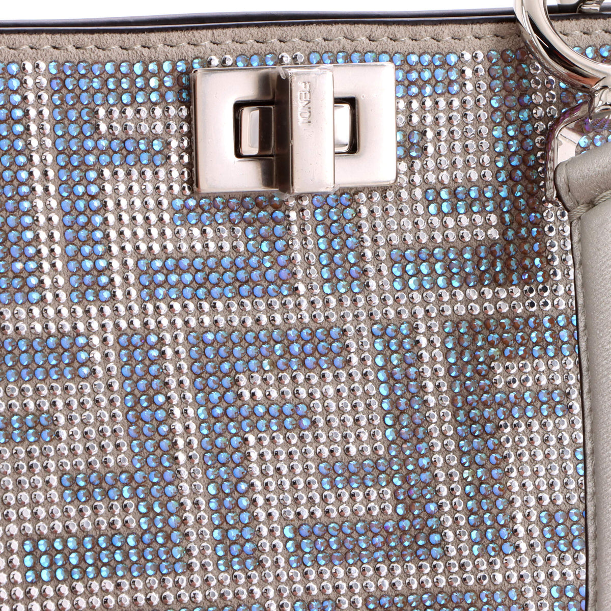 Peekaboo ISeeU Bag Zucca Crystal Embellished Suede Petite