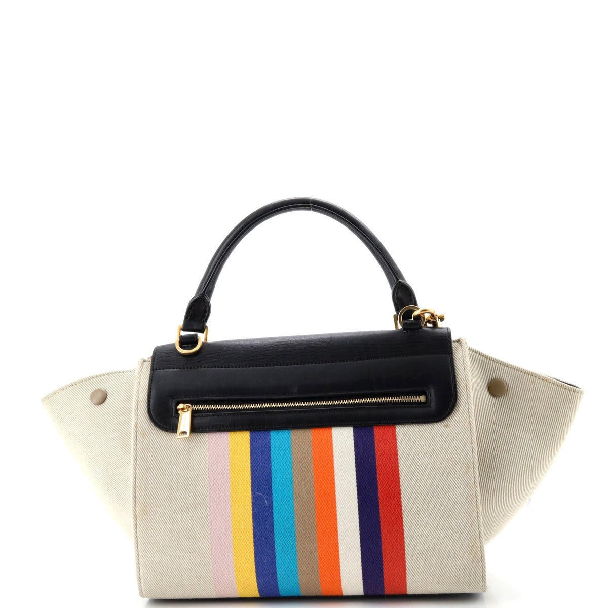 Multicolor Trapeze Bag Leather and Felt Medium