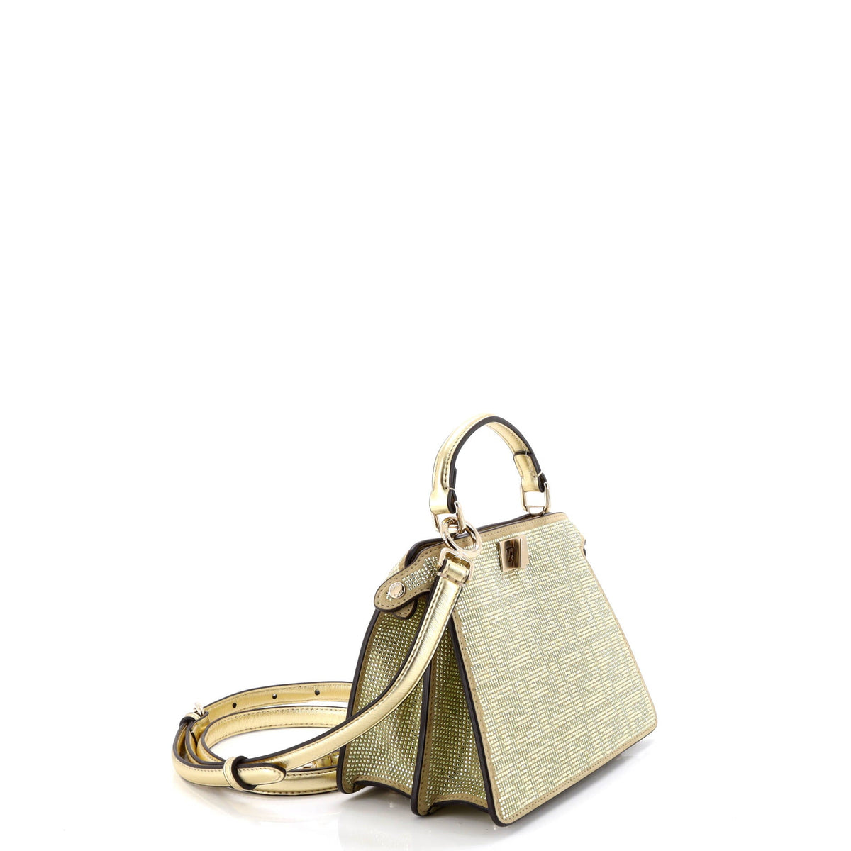 Peekaboo ISeeU Bag Zucca Crystal Embellished Suede Petite