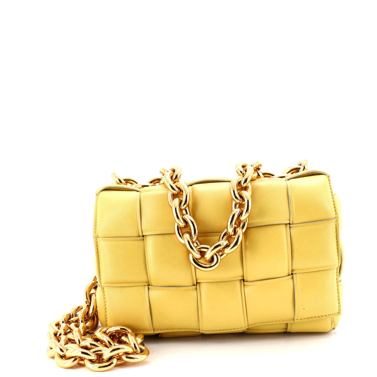 Cassette Chain Crossbody Bag Padded Maxi Intrecciato Leather