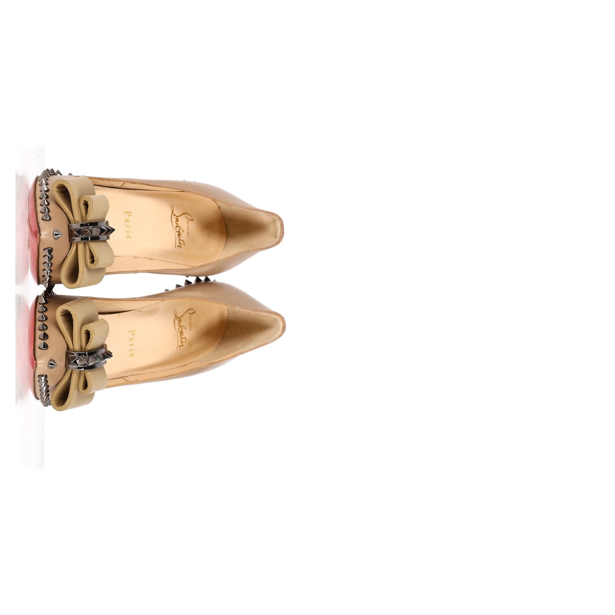 Christian Louboutin Lucifer 120 Spiked Pumps in Nude Leather