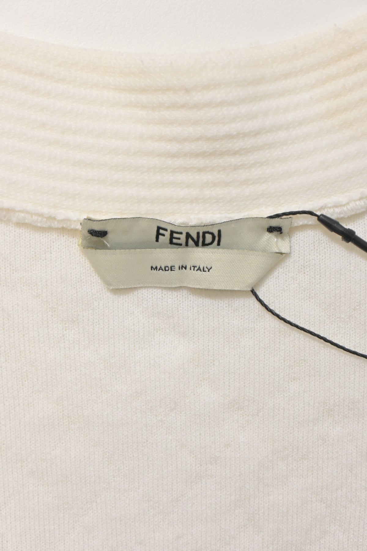 Fendi Textured Button-Down Cardigan in Cream Wool