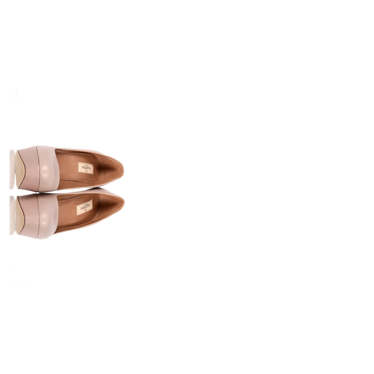 Valentino Garavani Round-Toe Platform High-Heeled Pumps in Nude Pink Leather