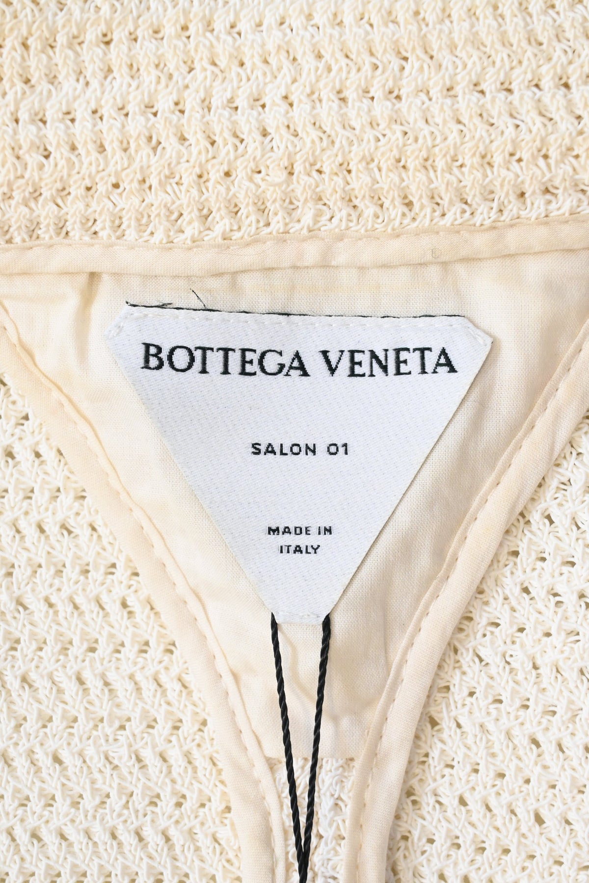 Bottega Veneta Salon 01 Knitted Button-Down Jacket in Cream Cotton