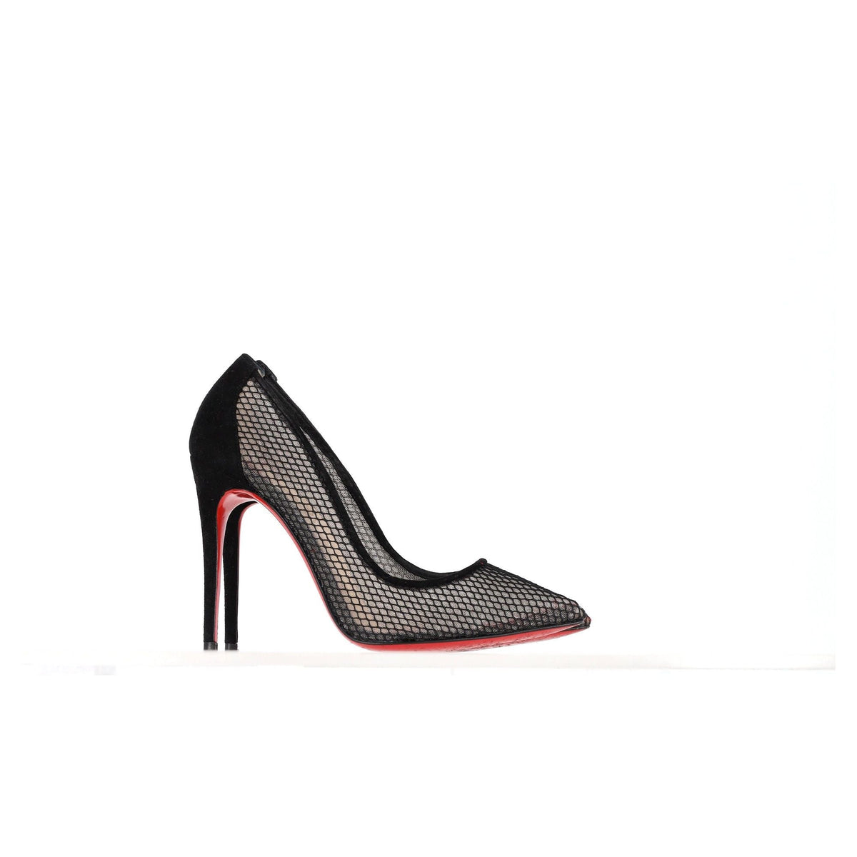 Christian Louboutin Mesh Follies Resille Pumps in Black Suede