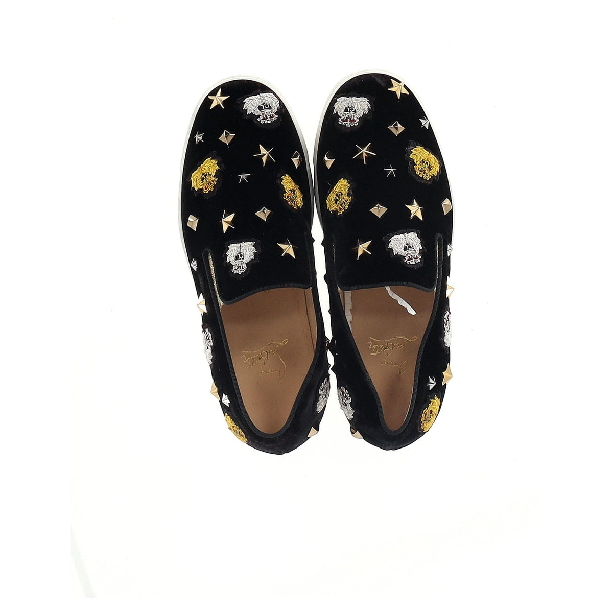Christian Louboutin Mister Academy Slip On Sneakers In Black Velvet