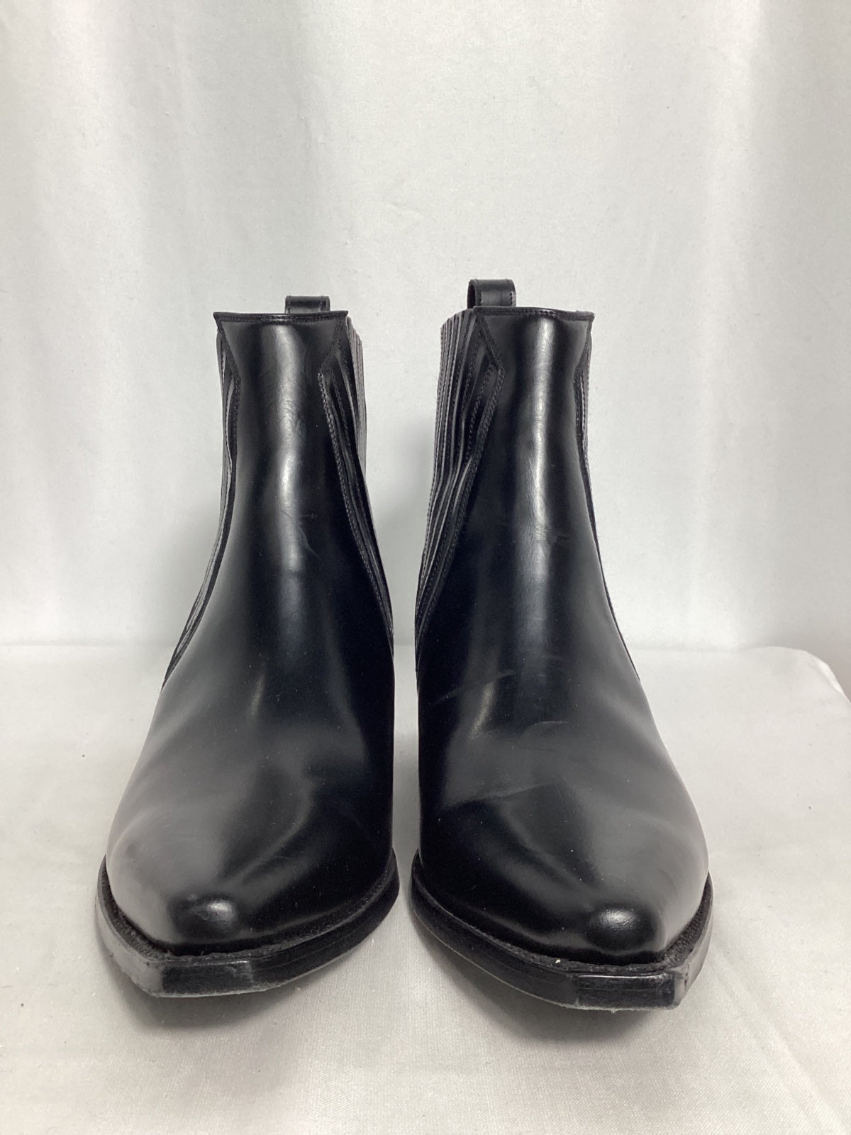 Valentino Garavani Ranch Ankle Cowboy Boots in Black Calf Leather