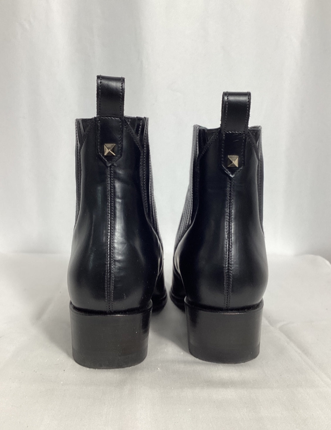 Valentino Garavani Ranch Ankle Cowboy Boots in Black Calf Leather