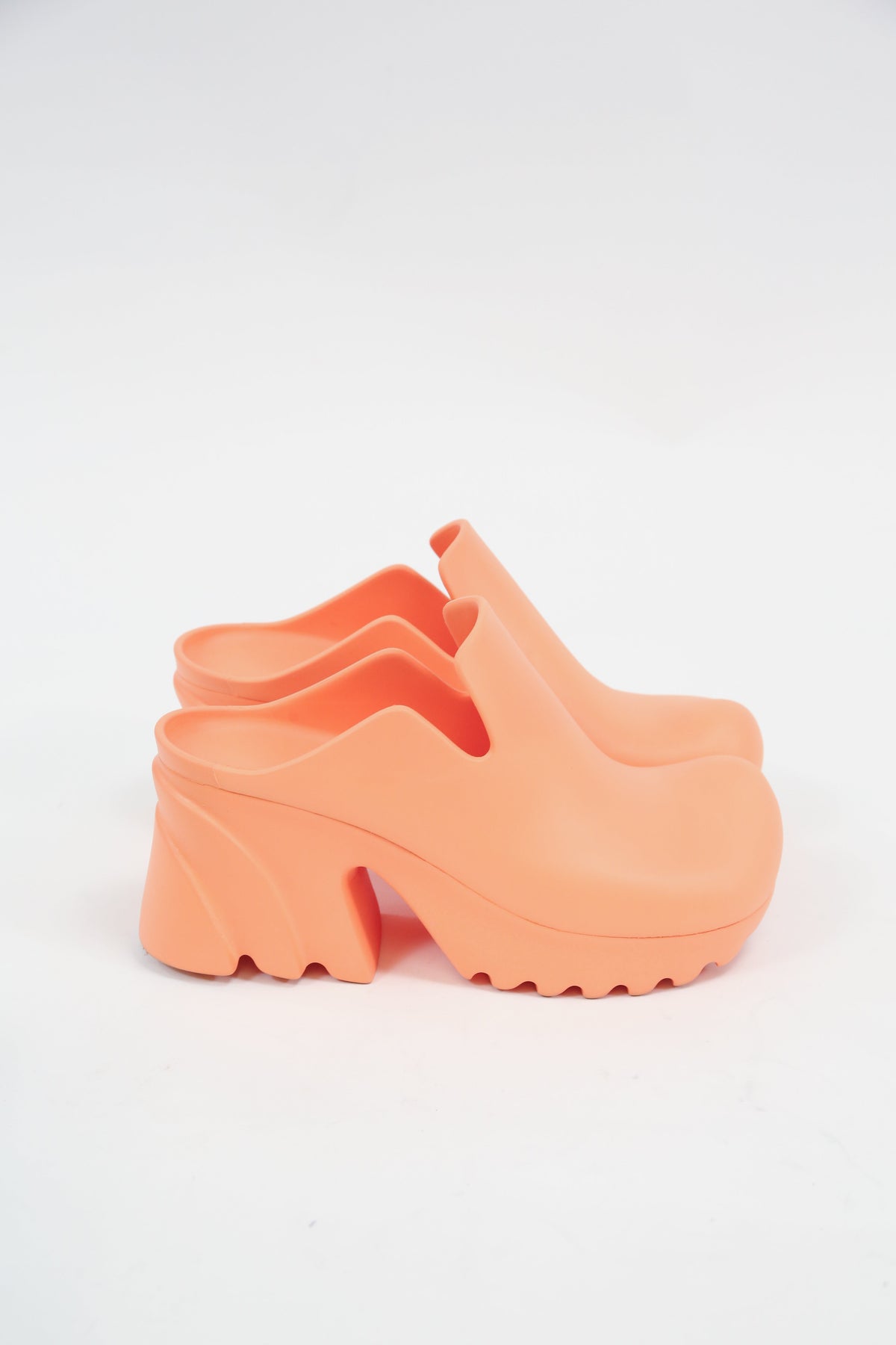 Bottega Veneta Flash Mules in Orange Rubber