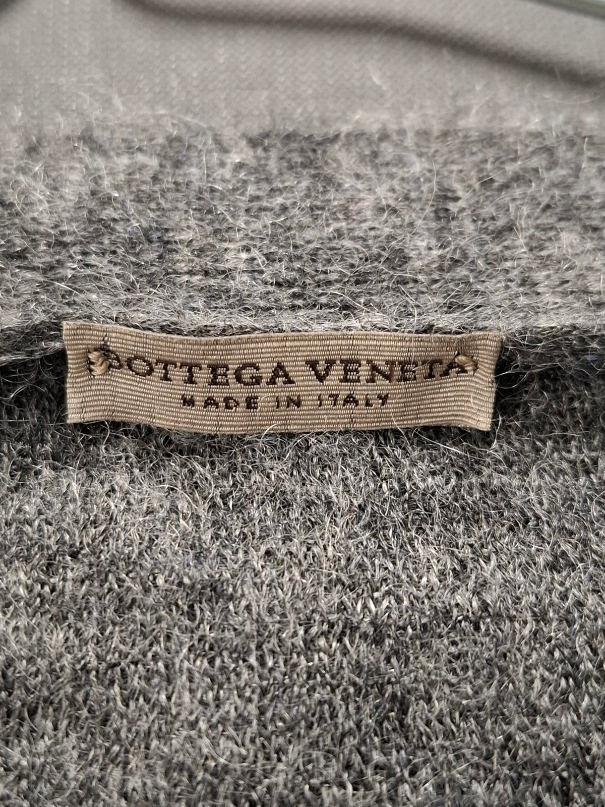 Bottega Veneta Distressed Cardigan in Grey Wool