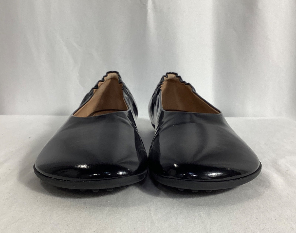 Bottega Veneta Atomic Polished Ballerina Flats in Black Lamb Leather