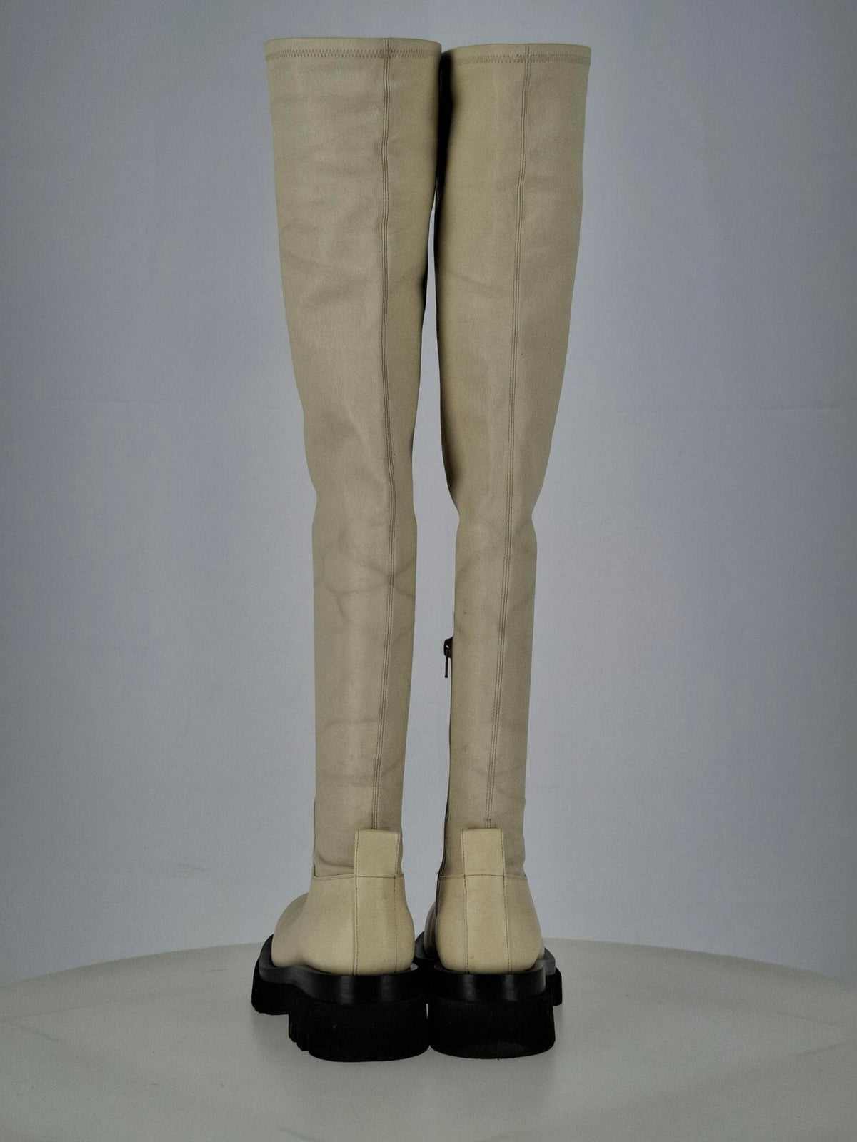 Bottega Veneta The Lug Over-The-Knee Boots in Ivory Leather